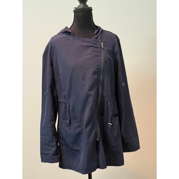 Navy All weather womens jacket w/hood - Picture 1 of 4
